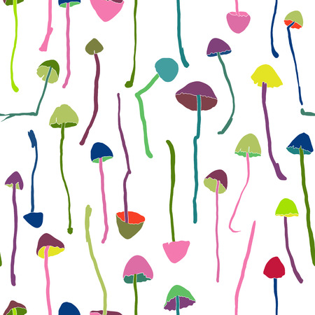 Hallucinogenic mushrooms seamless patternのイラスト素材