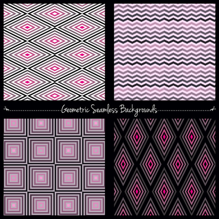 Geometric seamless background setのイラスト素材