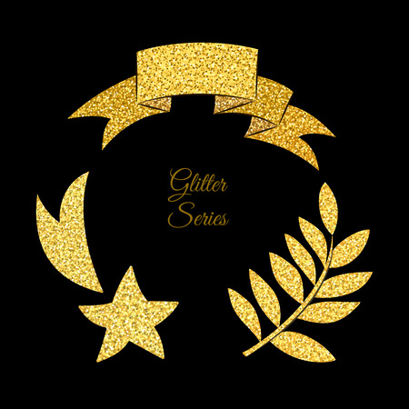 Vector golden glitter objectsのイラスト素材