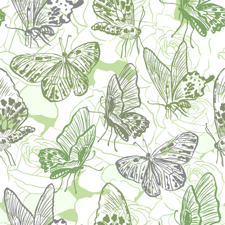Seamless pattern with butterfliesのイラスト素材