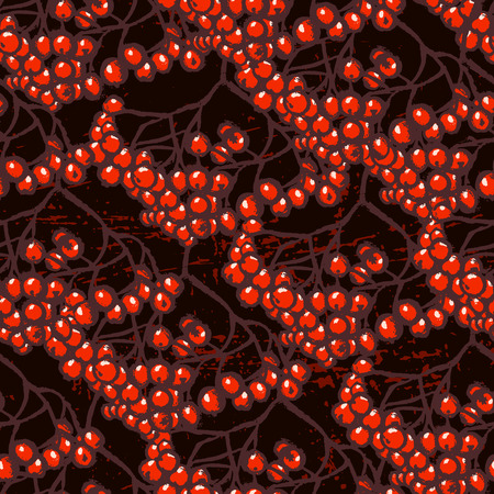 Rowanberry ink hand drawn seamless patternのイラスト素材