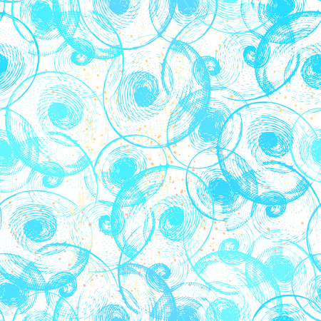 Ink hand drawn abstract seashells seamless patternのイラスト素材