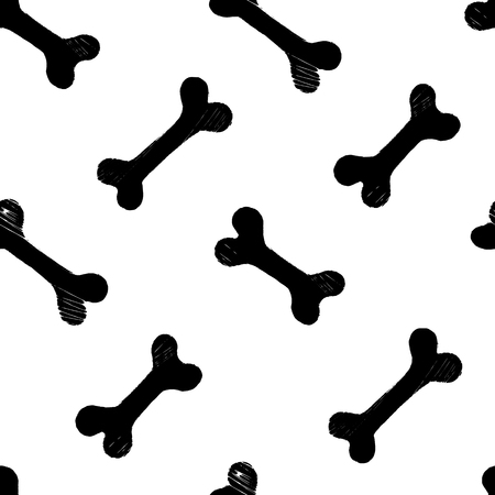 Ink dog bone pattern.のイラスト素材