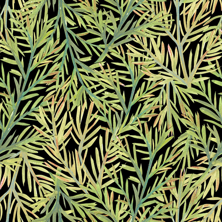 Gouache painted leaves Artistic seamless patternの写真素材