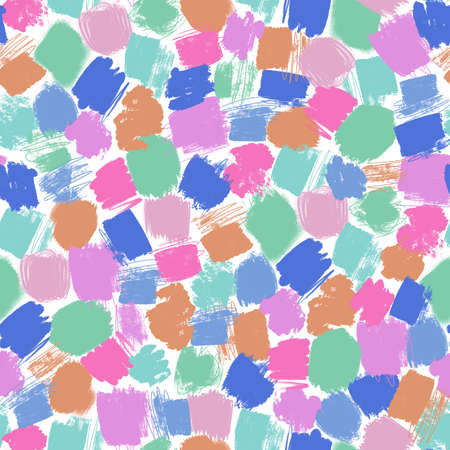 Abstract seamless pattern with colorful brush strokes