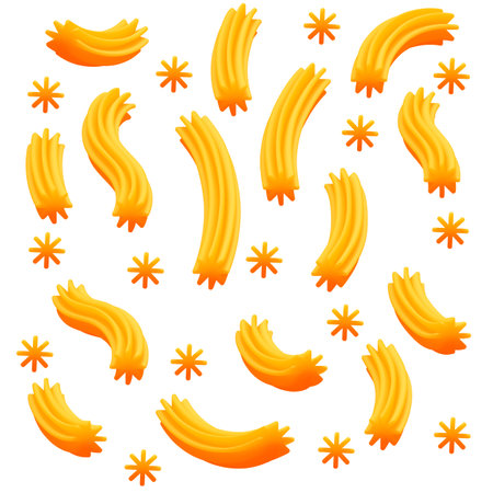 Illustration with a set of pasta on a white backgroundの写真素材
