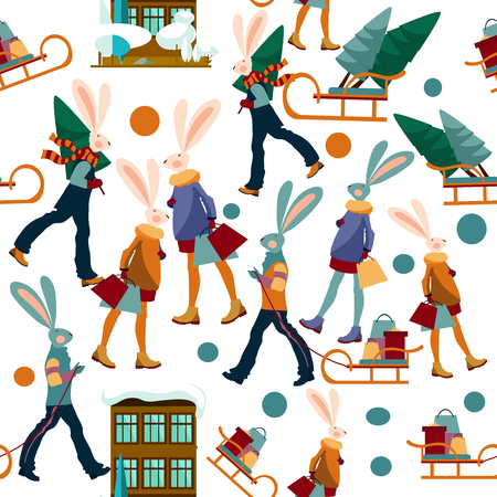 Christmas gift vector illustrationのイラスト素材