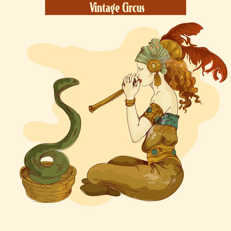 Circus snake summoning girlのイラスト素材