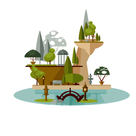 Vector landscape design flatのイラスト素材