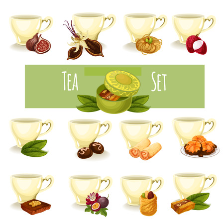 Vector oriental sweets setのイラスト素材