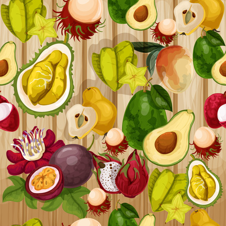 Vector tropical fruit patternのイラスト素材