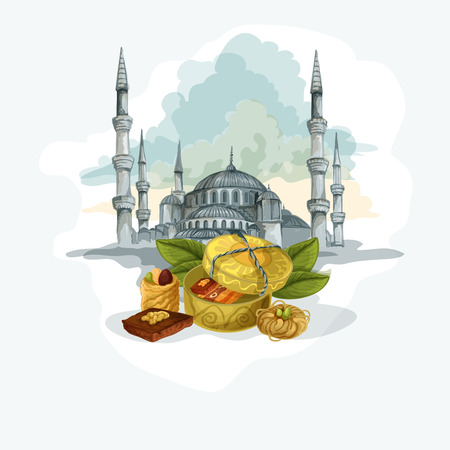 Vector oriental sweets setのイラスト素材