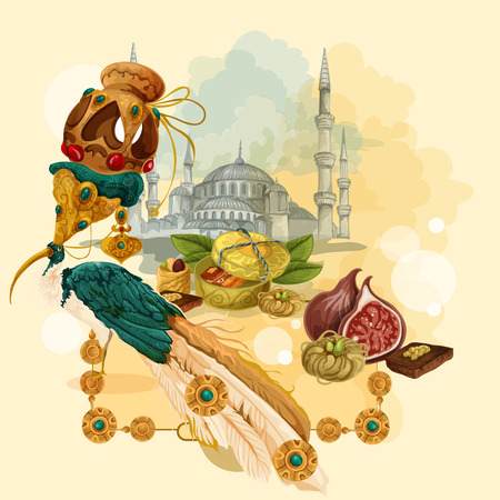 Vector oriental sweets setのイラスト素材