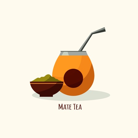 Vector tea icon in flat style.  Isolated flat illustrationのイラスト素材
