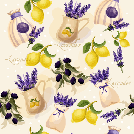 Vector digital watercolor provance style. Vector vintage illustration. Provance decorのイラスト素材