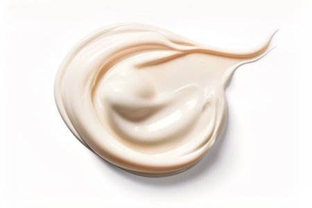Smear of cosmetic cream on a white background. care cosmetics.の素材