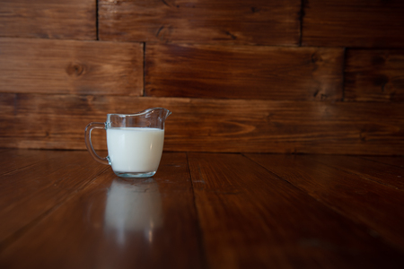 milk in glass milk jugの写真素材