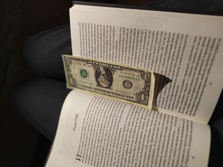 bookmark in the form of a dollarの写真素材