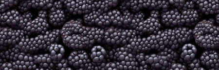 blackberry background close-up, Berries are fresh and juicy, blueberry, different size and shape. Vegetarian snack, healthy diet food, Generative AIの素材