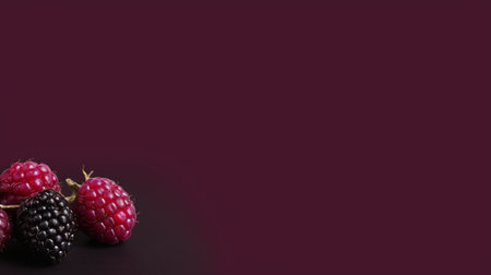blackberry background close-up, Berries are fresh and juicy, blueberry, different size and shape. Vegetarian snack, healthy diet food, Generative AIの素材
