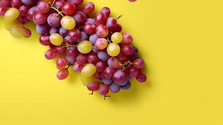 bunch of grapes of pink color, different berries study of ampelography, plain background, juicy fruits. close-up. Healthy snack with juicy fruits, Winemaking, house wine.の素材