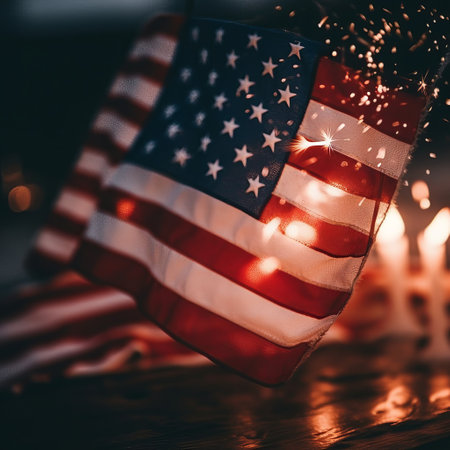 Flag of America country symbol. Economy and politics and geopolitics of the country. Generative AIの素材