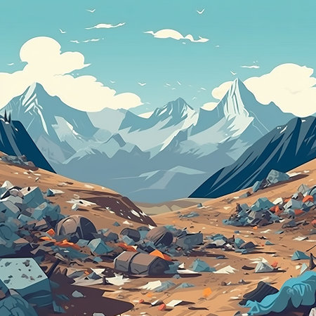 mountain of discarded clothes, textile waste, consumption problems and "fast fashion", Discarded things, pollution of the planet with synthetic products. Generative AIの素材