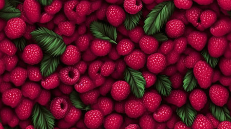 Pink raspberries, berries background. Healthy low calorie fruit razz illustration, Generative AIの素材