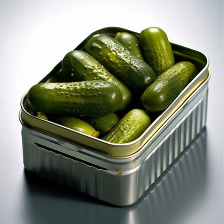 preservation of vegetables and cucumbers in glass jars, preparations for the winter, a low-calorie tasty vegetable for a healthy snack. Generative AIの素材