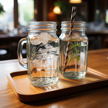 Ecological paper cocktail tubes for lemonades and drinks. Concept: Safe eco-friendly tableware without harm to the planet.の素材