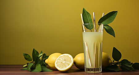 Ecological paper cocktail tubes for lemonades and drinks. Concept: Safe eco-friendly tableware without harm to the planet.の素材