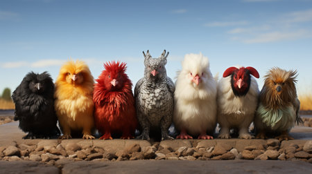 Parrot-like, a detachment of birds from the infraclass of neopalates, birds of various breeds and colors. Animals sit on a tree branch and look at the camera. Concept: screensaverの素材