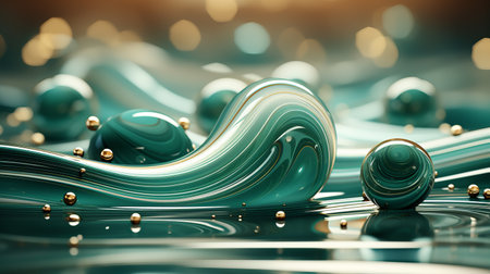 3D illustration of Christmas tree decorations in a multi-colored space. Christmas balls in motion. Concept: abstract backgrounds for the holidays with copy spaceの素材