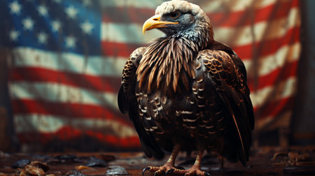 Turkey on a blurred background. Place for text, banner with bird, traditionally American bird for Thanksgiving day, symbol of festive feast. Generative AIの素材