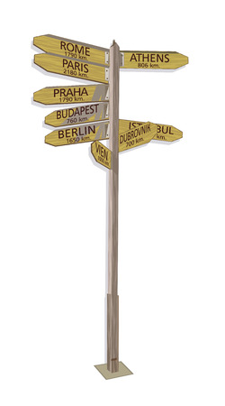 Wooden signboard Europeのイラスト素材