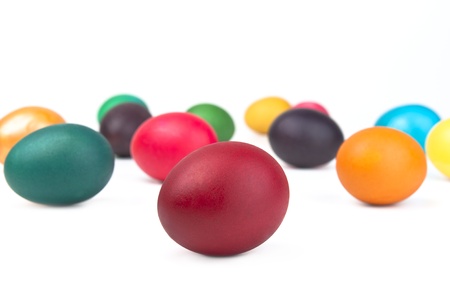 Colorful Easter eggsの写真素材