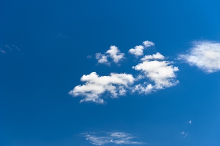Clear Blue Sky with Cloudsの写真素材