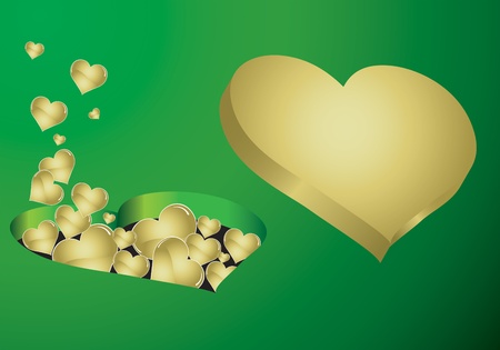 heart goldのイラスト素材