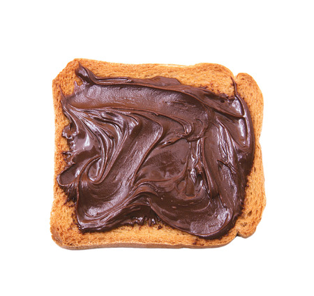 a rusk with chocolate creamの写真素材