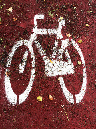 symbol of the cycle track red