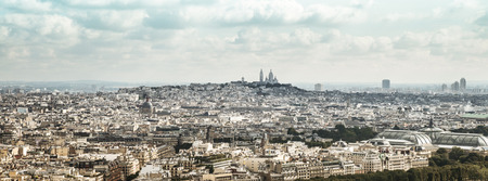view of the city of Paris from the Eiffel towerの写真素材