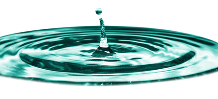 circles in the water created from a drop of waterの写真素材