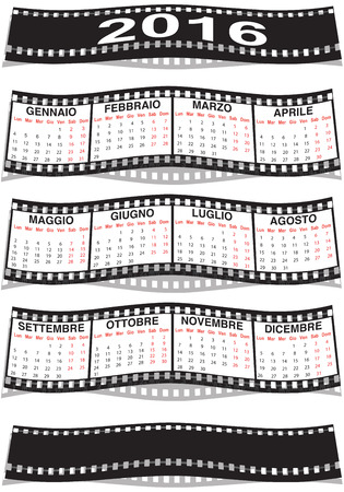 graphic illustration of the Italian film strip calendar 2016の写真素材