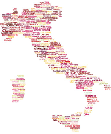graphic illustration of map of Italian winesの写真素材