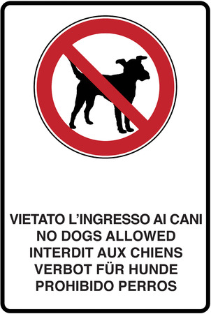 graphic illustration of the road signage no dog allowedの写真素材