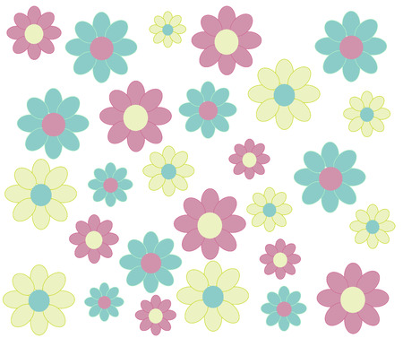 Colorful flowersのイラスト素材