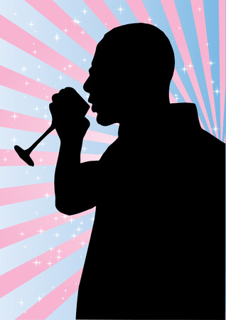  Man with glassのイラスト素材