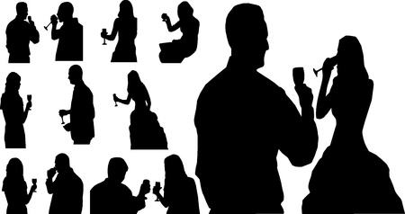  	People with glassのイラスト素材