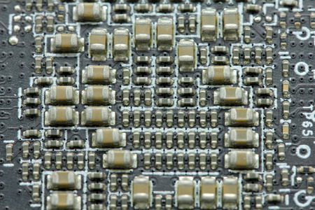 PC matherboard close up