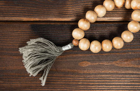 Prayer wooden beads. Spirit. Religion. Faith.の写真素材